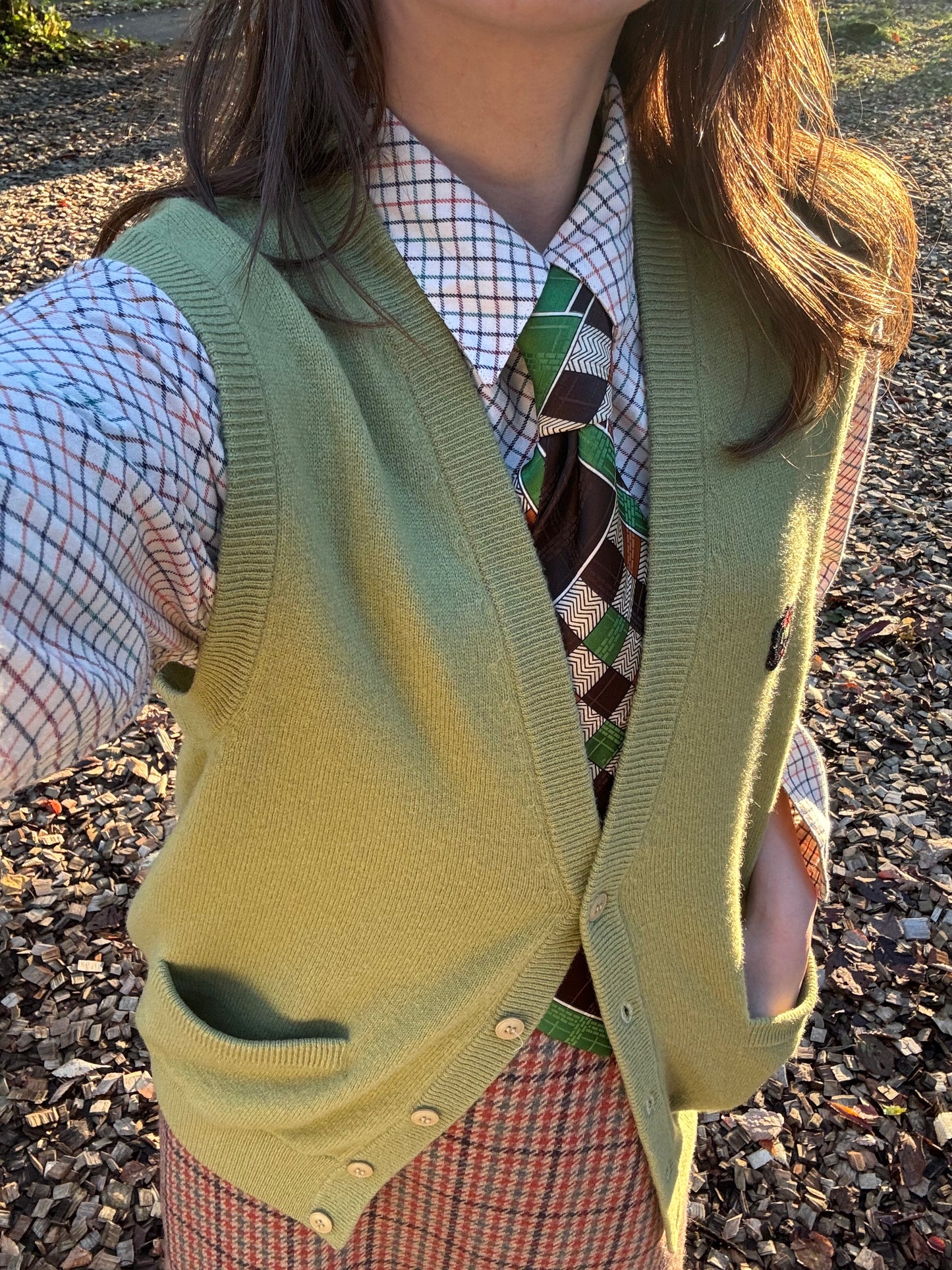 SOLD OUT - No.0704【Power Bilt】Moss green Knit vest