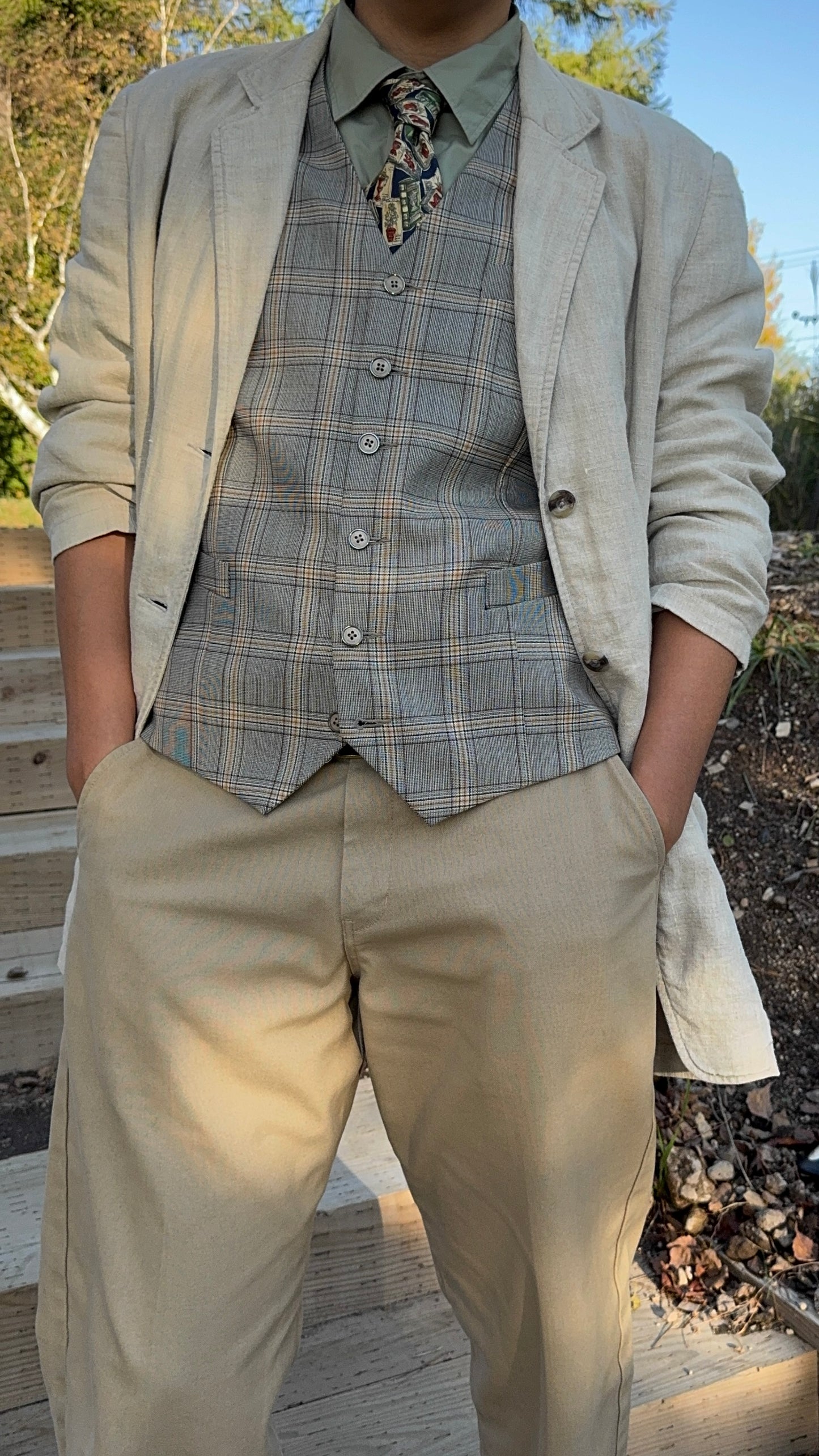 SOLD OUT - No.1301【MADDOX STREET】Gray Check Gilet