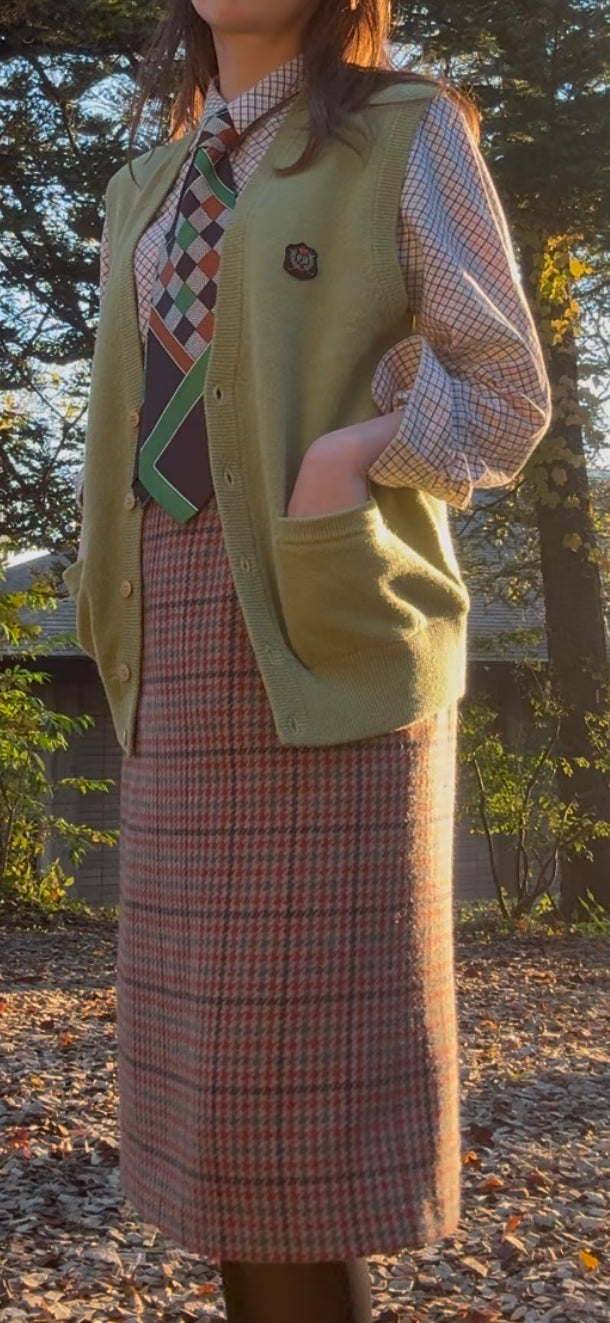 SOLD OUT - No.0704【Power Bilt】Moss green Knit vest