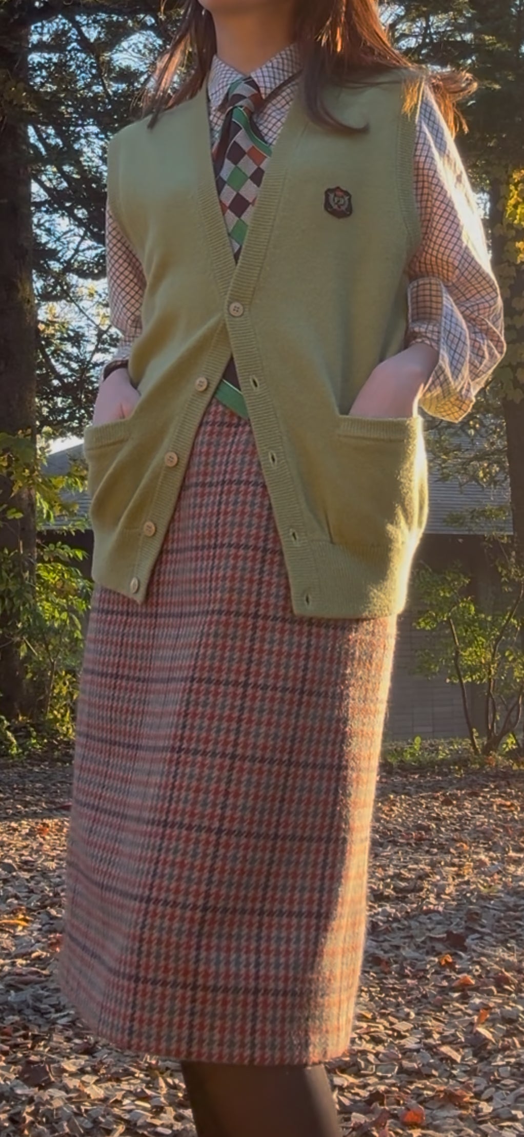 SOLD OUT - No.0704【Power Bilt】Moss green Knit vest