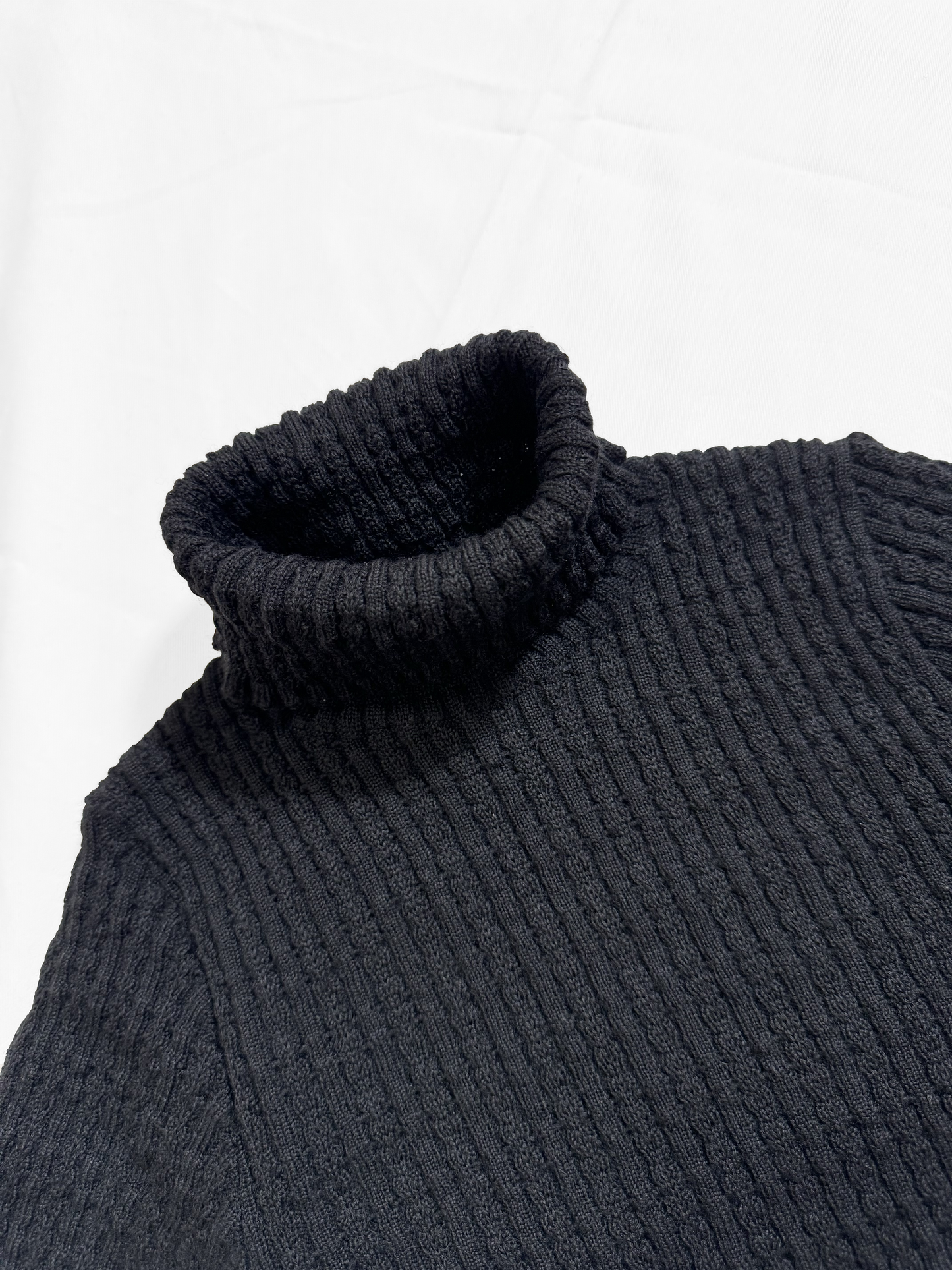 No.0703 Wool Turtleneck Knit Black