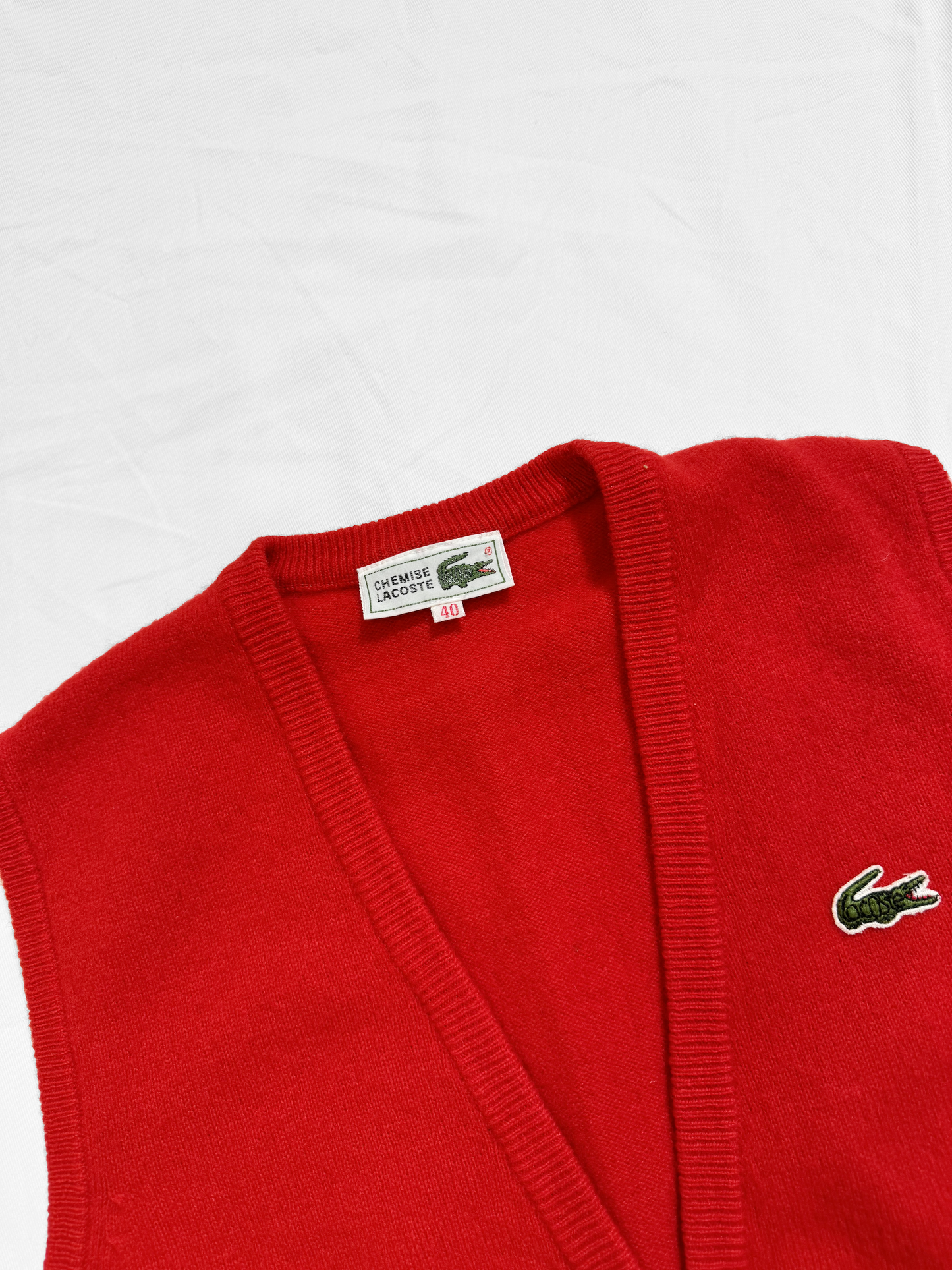 No.0702 【LACOSTE】Red wool vest