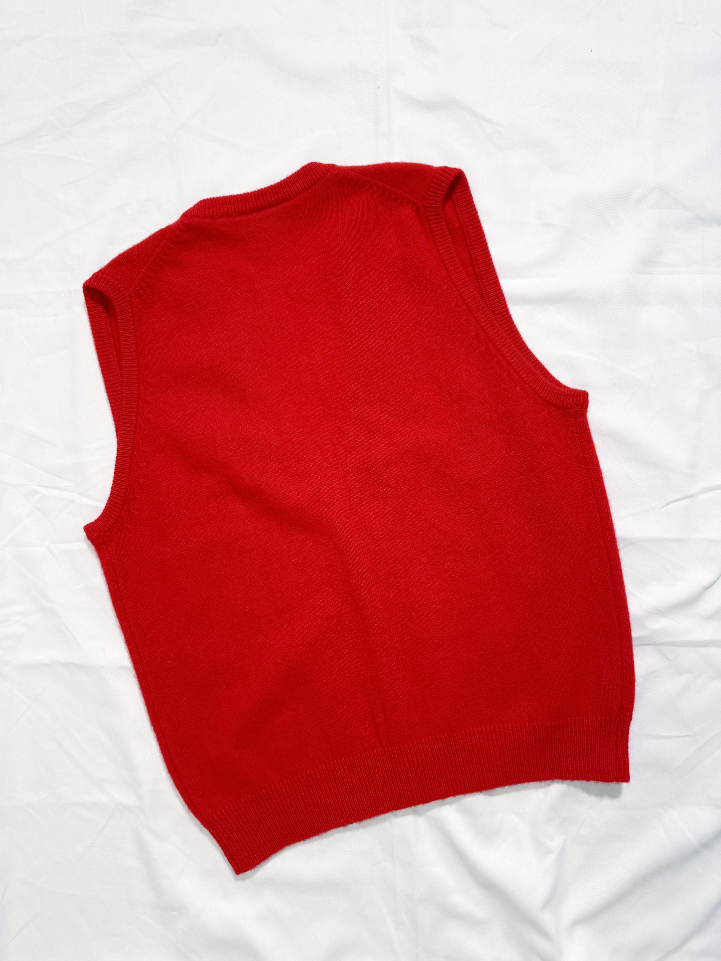 No.0702 【LACOSTE】Red wool vest