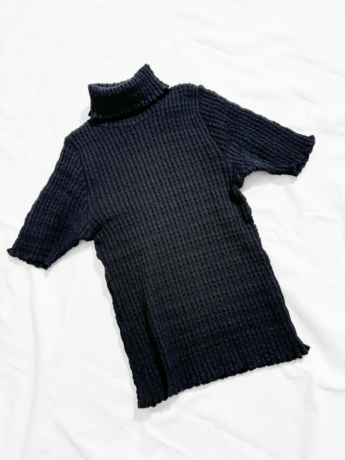 No.0703 Wool Turtleneck Knit Black