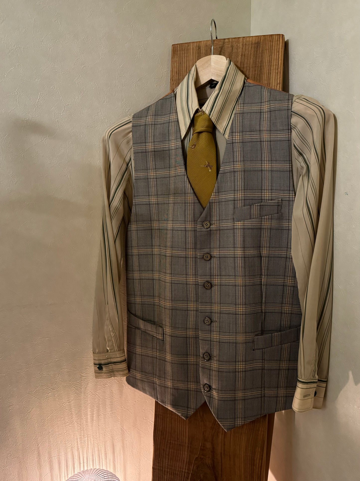 No.1301【MADDOX STREET】Gray Check Gilet